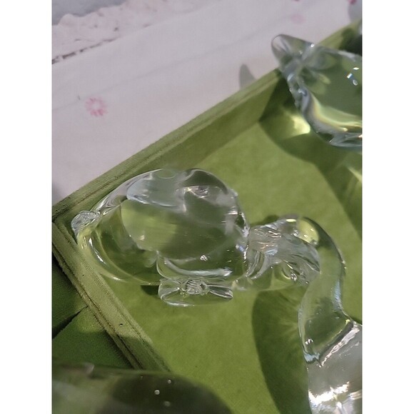 Vintage Clear Glass Animal Figures Paperweight Lot Of 6 MCM Mid Century Retro - Picture 11 of 16